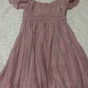 mine Rose Blush Off-Shoulder Formal Dress for Girls